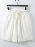 Plus Size Men's Summer Comfy Retro Solid Color Casual Shorts