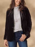 Women's Autumn Office Casual Single Breasted Velvet Blazer