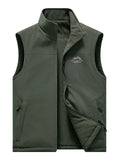 Men's Autumn-Winter Warm Fleece-Lined Outdoor Vest Multi-Pockets Loose Fit