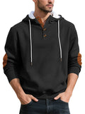 Men's Simple Loose Pullover Geometric Stripe Long-sleeved Sports Hoodie