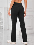 Women's Casual Solid Color High Waist Flared Pants