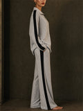 Women Ribbed Knit 2 Piece Set Quarter Zip and Wide Leg Tracksuit