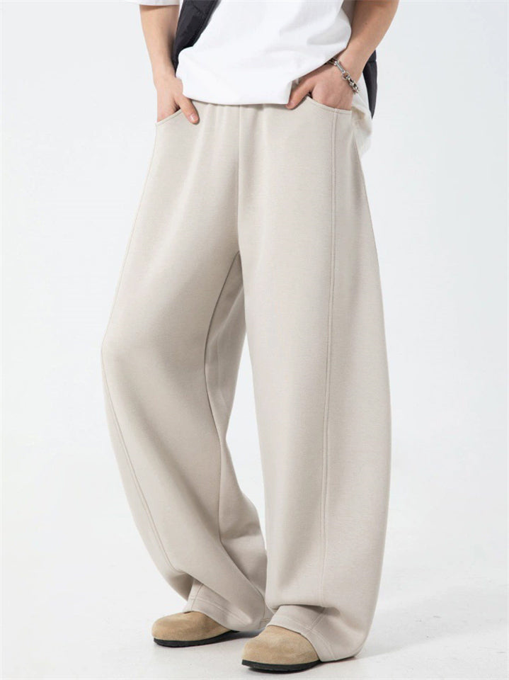 Mens Comfortable Loose Fit Straight Leg Scimitar Pants