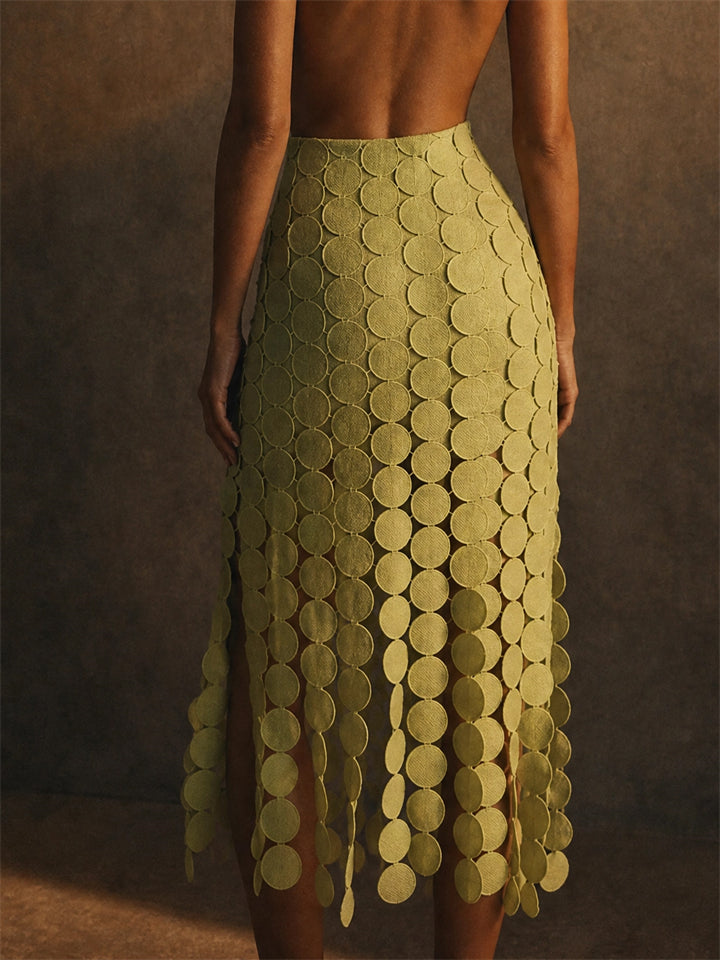 Women's Elegant Chic Circle Pattern Lace Flowy Skirts