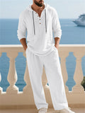 Men's Cozy Relaxed Fit Summer Resort Wear Linen Sets