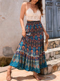 Bohemian Exotic Print Pleated Skirt for Women
