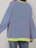 Women's Stylish Long Sleeved Striped Sweatshirts for Spring Autumn