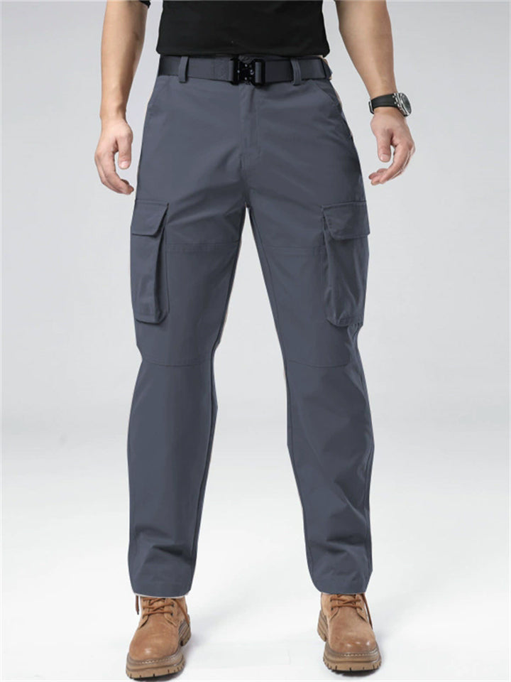 Men's Autumn Simple Solid Color Pockets Cargo Trousers