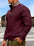 Men's Half-Zip Stand Collar Sweatshirts Warm Casual Outdoor Sports Top