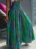 Abstract Print High Waist Holiday Ethnic Skirt for Women