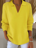 ‌Women's Soft Knit V Neck Casual Loose Fit Sweaters