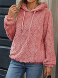 Women's Solid Color Jacquard Long-sleeved Loose Pullover Hoodies