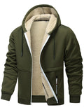 Plus Size Men's Winter Loose Fit Fleece Lined Hoodie Sweatshirts