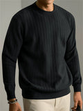 ‌Men's Comfy Ribbed-Knit Round Neck Long Sleeve Autumn Winter Casual Top‌