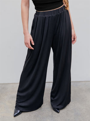 Casual Loose-fitting Elastic Waist Pants for Ladies