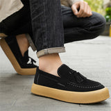 Men's Solid Color Suede Slip Ons Loafers Flats Shoes