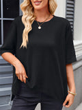 Women's Loose Solid Color Round Neck Short Sleeve T-Shirt