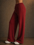 Women Comfy Drawstring Baggy Wide Leg Sweatpants with Pockets