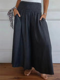 Women's Summer Elastic Waist Wide Leg Pants