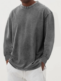 Men's Retro Loose Fit Round Neck Long Sleeve Sweatshirts