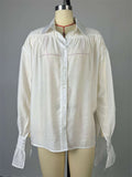 Women's Trendy Loose Lapel Puff Long Sleeve Blouse