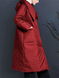 Korean Style Women's Hooded Knee Length Down Coat