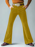 Men's Solid Color Casual Slim Flared Trousers