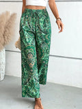 Elastic Waist Boho Ethnic Printed Pants for Ladies