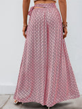 Summer Women's Holiday Style Print Tie-waist Wide Leg Pants