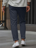 Men's Casual Solid Color Elastic Waist Slim Fit Trousers