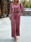 Elegant Stylish Velvet Two Piece Outfit for Women