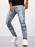 Men's Hip Hop Stretchy Tear-Resistant Biker Jeans