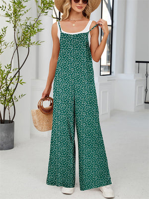 Women's Summer Casual Floral Print Strap Jumpsuits