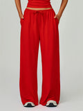 ‌Women's Comfy Candy Color Drawstring Loose Fit Flowy Pants‌