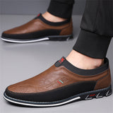 Men's Casual Faux Leather Flats Slip-ons Shoes