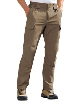 Men's Autumn Solid Color Quick-dry Pockets Outdoor Cargo Trousers