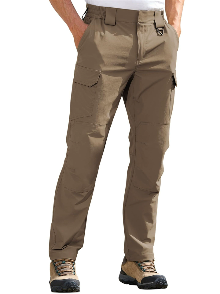 Men's Autumn Solid Color Quick-dry Pockets Outdoor Cargo Trousers