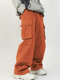 Men's Casual Streetwear Mid-Waist Loose Fit Multi-Pocket Cargo Trousers