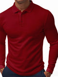Men's Slim Fit Breathable Quick Dry Long Sleeve Polo Shirts