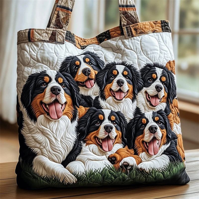 Women's Bernese Mountain Dog Quilted Tote Bag