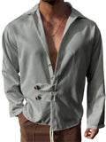 Men's Casual Lapel Button Up Long Sleeve Shirts