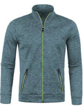 Men's Autumn Contrast Trim Stand Collar Long Sleeve Zip Up Jackets