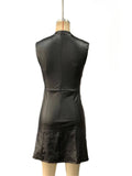 Women's Trendy All Black Stand Collar Sleeveless Tank Dress