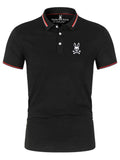 Men's Casual Contrast Trim Business Short Sleeve Polo Shirts
