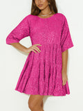 Beautiful Sequins Loose Short Fairy Dress for Women