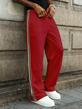 Men's Track Pants with Side Stripes Casual Loose Fit Sports Trousers