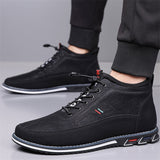 Men's Casual Faux Leather High-tops Flats Shoes