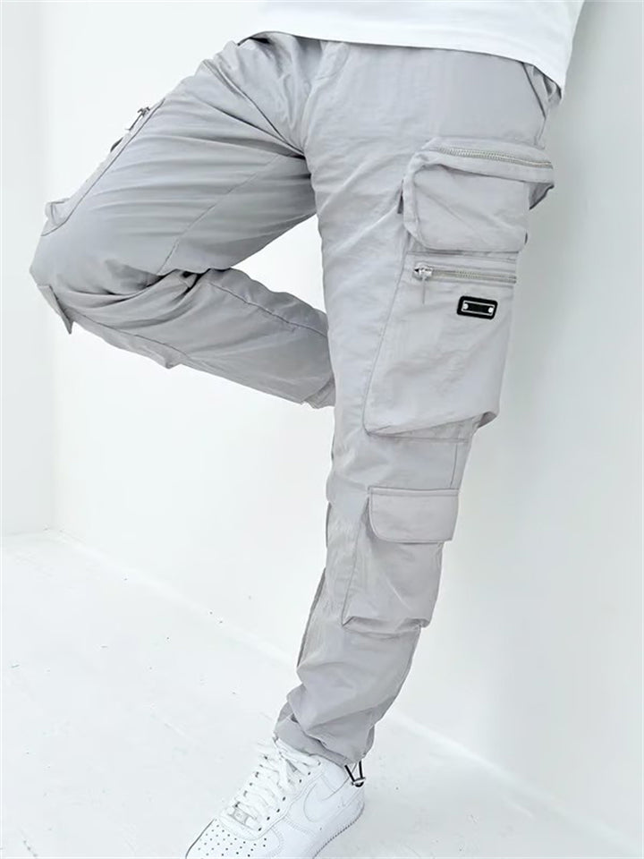 Men's Casual Solid Color Pockets Cargo Pants