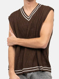 Summer Men's V-Neck Sleeveless Twisted Knitted Vest