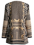 French Style Sexy Long Sleeve V-Neck Beaded Coat for Women